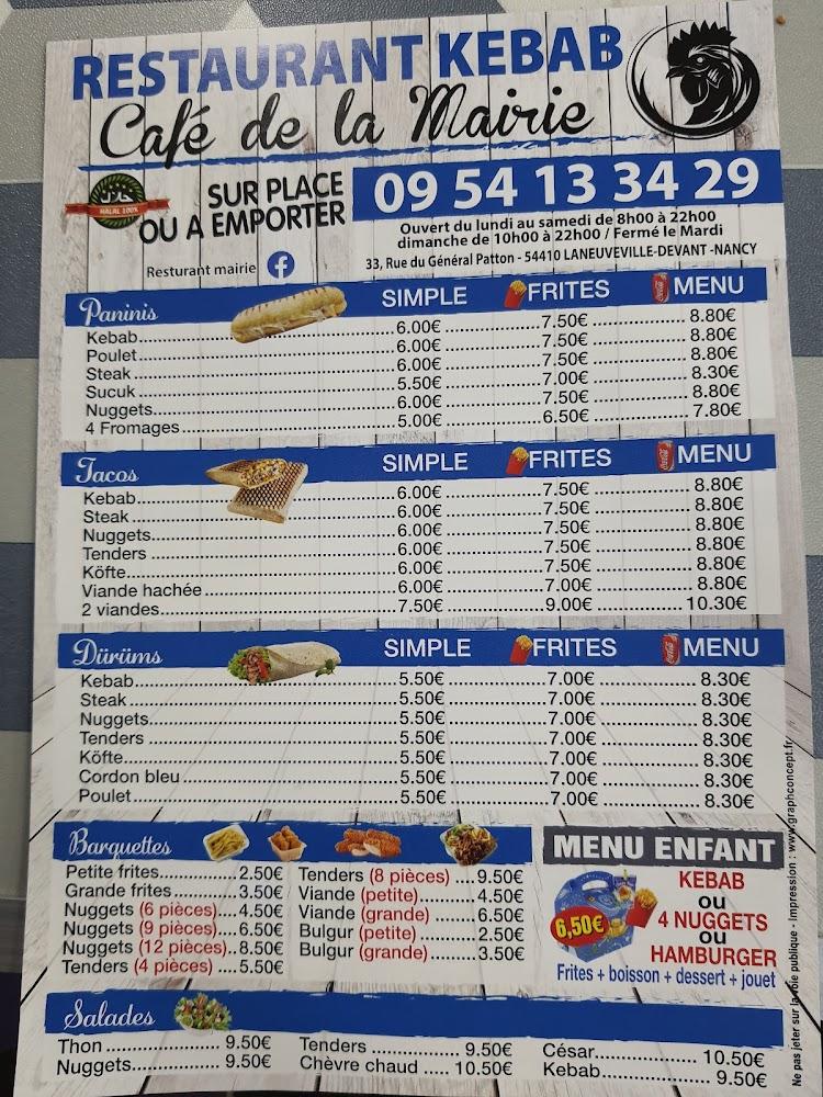 Restaurant De La Mairie kebab - Menu Image 1